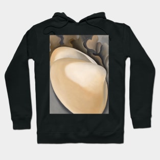 High Resolution Tan Clam Shell with Seaweed by Georgia O'Keeffe Hoodie